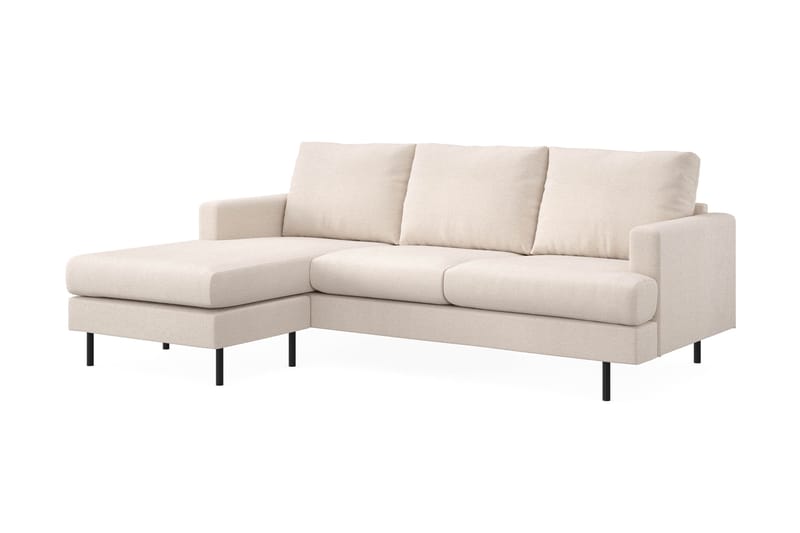 Menard Compact 3-sits Vänstervänd L-formad Divansoffa i Tyg - Beige - Möbler - Vardagsrum - Soffor - Divansoffa & schäslong
