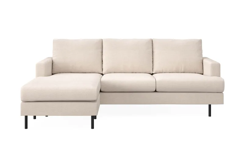 Menard Compact 3-sits Vänstervänd L-formad Divansoffa i Tyg - Beige - Möbler - Vardagsrum - Soffor - Divansoffa & schäslong