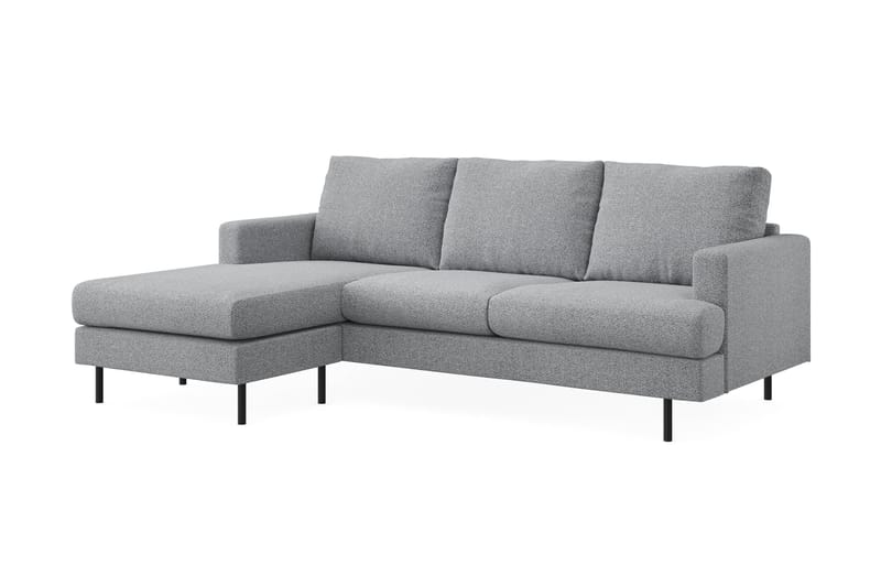 Menard Compact 3-sits Vänstervänd L-formad Divansoffa i Tyg - Grå - Möbler - Vardagsrum - Soffor - Divansoffa & schäslong