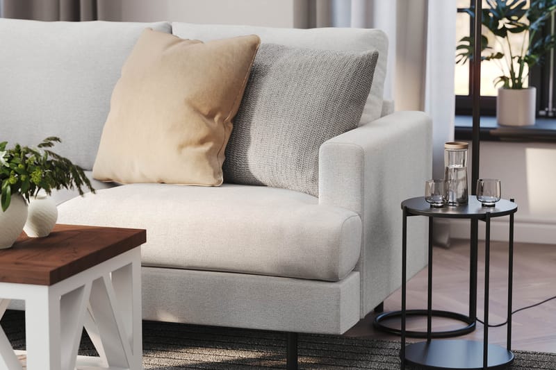 Menard Compact 3-sits Vänstervänd L-formad Divansoffa i Tyg - Ljusgrå - Möbler - Vardagsrum - Soffor - Divansoffa & schäslong