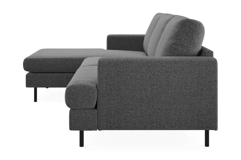 Menard Compact 3-sits Vänstervänd L-formad Divansoffa i Tyg - Mörkgrå - Möbler - Vardagsrum - Soffor - Divansoffa & schäslong