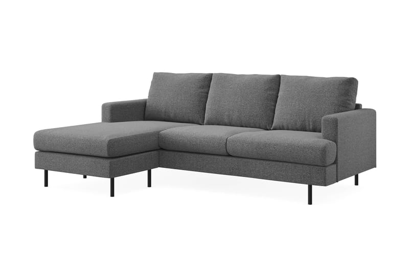 Menard Compact 3-sits Vänstervänd L-formad Divansoffa i Tyg - Mörkgrå - Möbler - Vardagsrum - Soffor - Divansoffa & schäslong