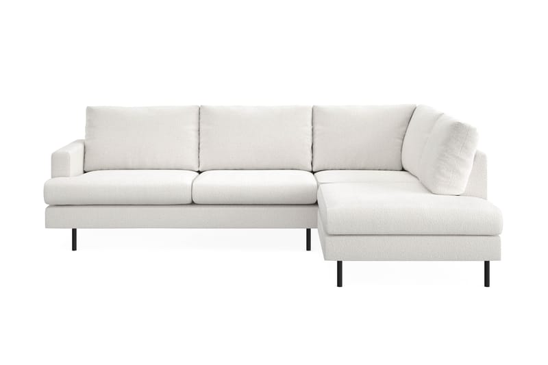 Menard Compact 4-sits Högervänd L-formad Schäslongsoffa i Bouclé - Vit - Möbler - Vardagsrum - Soffor - Divansoffa & schäslong