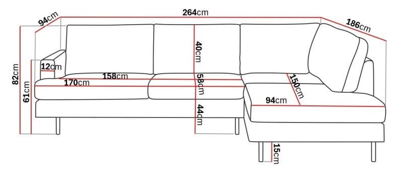 Menard Compact 4-sits Högervänd L-formad Schäslongsoffa i Bouclé - Vit - Möbler - Vardagsrum - Soffor - Divansoffa & schäslong