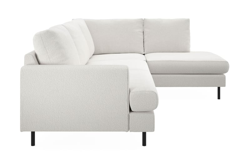 Menard Compact 4-sits Högervänd L-formad Schäslongsoffa i Bouclé - Vit - Möbler - Vardagsrum - Soffor - Divansoffa & schäslong