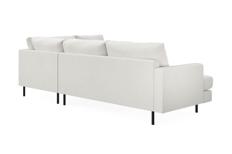 Menard Compact 4-sits Högervänd L-formad Schäslongsoffa i Bouclé - Vit - Möbler - Vardagsrum - Soffor - Divansoffa & schäslong