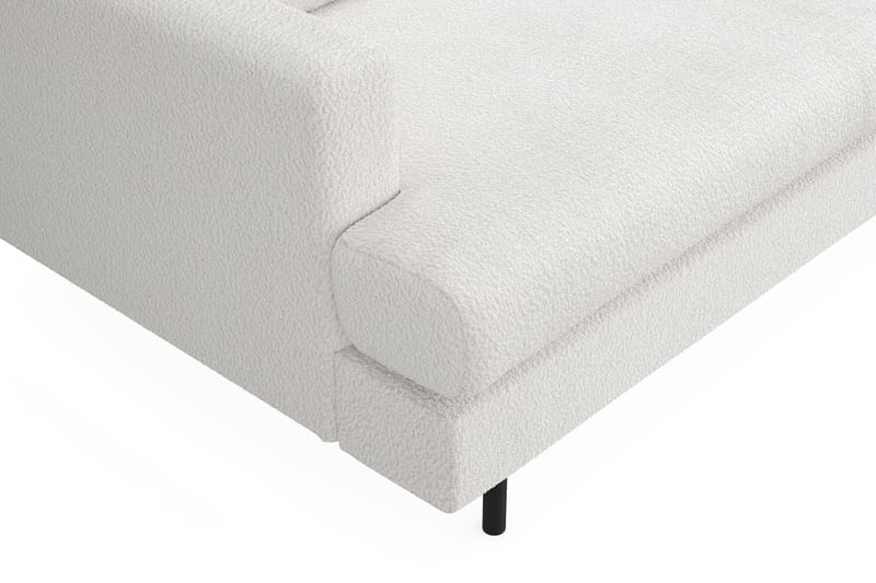 Menard Compact 4-sits Högervänd L-formad Schäslongsoffa i Bouclé - Vit - Möbler - Vardagsrum - Soffor - Divansoffa & schäslong