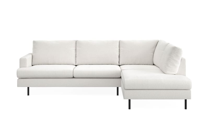 Menard Compact 4-sits Högervänd L-formad Schäslongsoffa i Bouclé - Vit - Möbler - Vardagsrum - Soffor - Divansoffa & schäslong