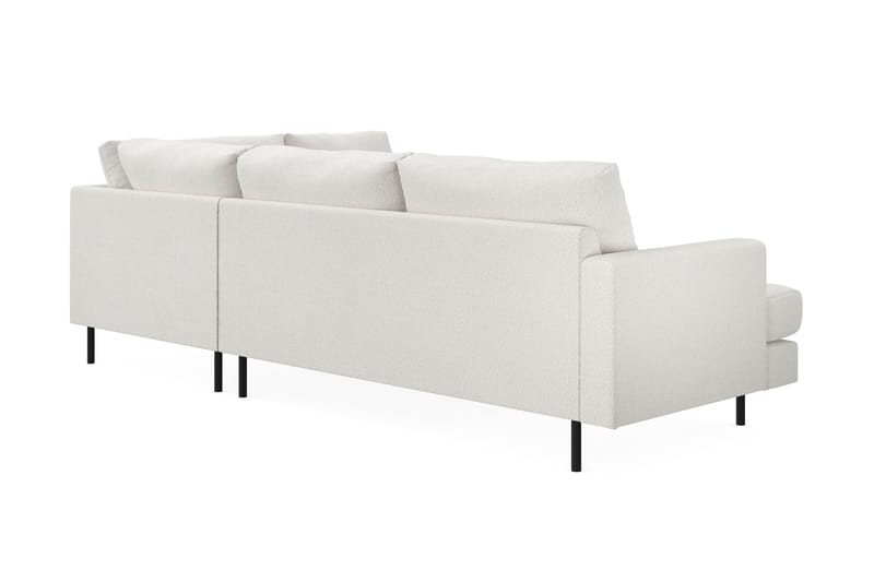 Menard Compact 4-sits Högervänd L-formad Schäslongsoffa i Bouclé - Vit - Möbler - Vardagsrum - Soffor - Divansoffa & schäslong