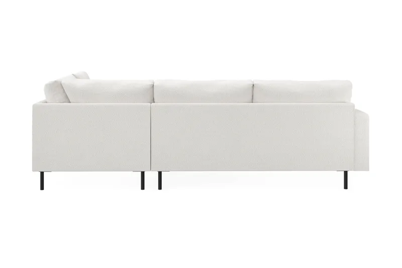 Menard Compact 4-sits Högervänd L-formad Schäslongsoffa i Bouclé - Vit - Möbler - Vardagsrum - Soffor - Divansoffa & schäslong