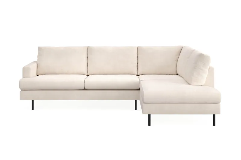 Menard Compact 4-sits Högervänd L-formad Schäslongsoffa i Manchester, Beige