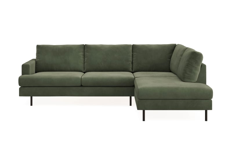 Menard Compact 4-sits Högervänd L-formad Schäslongsoffa i Manchester - Grön - Möbler - Vardagsrum - Soffor - Divansoffa & schäslong