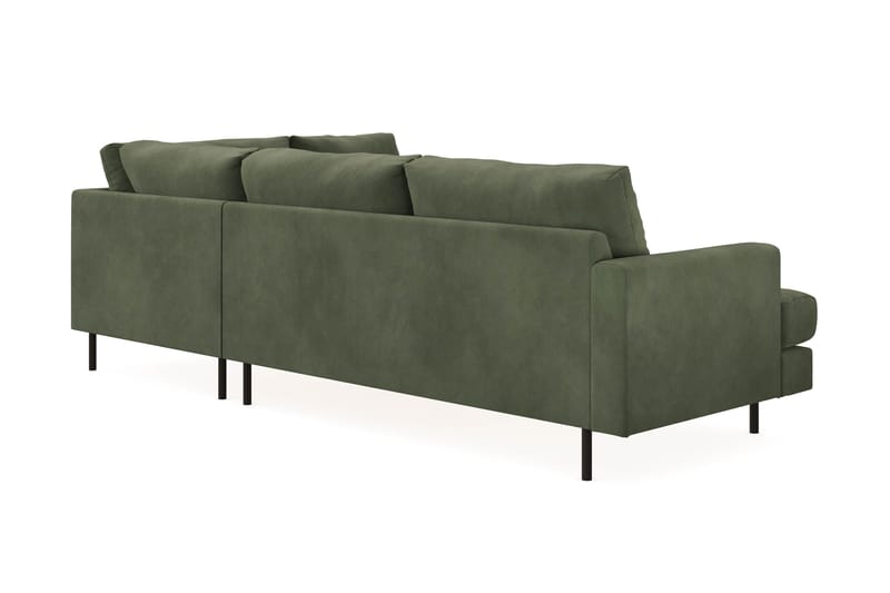 Menard Compact 4-sits Högervänd L-formad Schäslongsoffa i Manchester - Grön - Möbler - Vardagsrum - Soffor - Divansoffa & schäslong