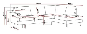 Menard Compact 4-sits Högervänd L-formad Schäslongsoffa i Manchester - Grön - Möbler - Vardagsrum - Soffor - Divansoffa & schäslong
