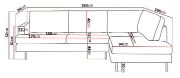 Menard Compact 4-sits Högervänd L-formad Schäslongsoffa i Manchester - Grön - Möbler - Vardagsrum - Soffor - Divansoffa & schäslong