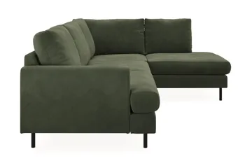 Menard Compact 4-sits Högervänd L-formad Schäslongsoffa i Manchester - Grön - Möbler - Vardagsrum - Soffor - Divansoffa & schäslong
