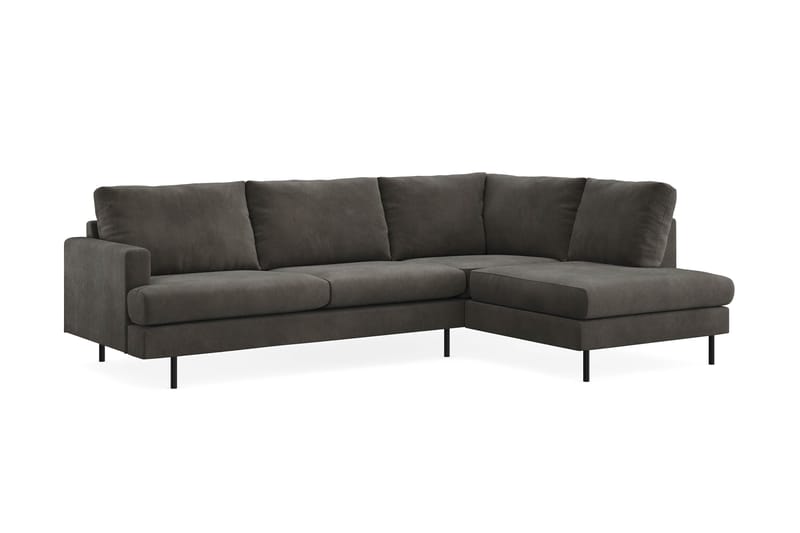 Menard Compact 4-sits Högervänd L-formad Schäslongsoffa i Manchester - Mörkgrå - Möbler - Vardagsrum - Soffor - Divansoffa & schäslong
