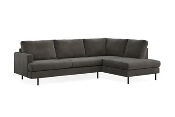 Menard Compact 4-sits Högervänd L-formad Schäslongsoffa i Manchester - Mörkgrå - Möbler - Vardagsrum - Soffor - Divansoffa & schäslong