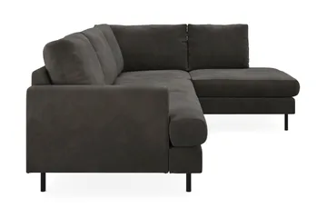Menard Compact 4-sits Högervänd L-formad Schäslongsoffa i Manchester - Mörkgrå - Möbler - Vardagsrum - Soffor - Divansoffa & schäslong
