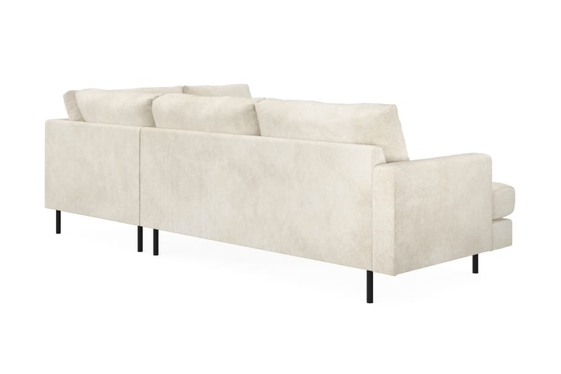 Menard Compact 4-sits Högervänd L-formad Schäslongsoffa i Sammet - Krämvit - Möbler - Vardagsrum - Soffor - Divansoffa & schäslong