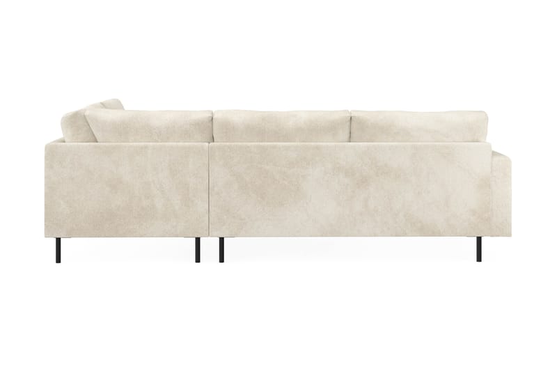 Menard Compact 4-sits Högervänd L-formad Schäslongsoffa i Sammet - Krämvit - Möbler - Vardagsrum - Soffor - Divansoffa & schäslong