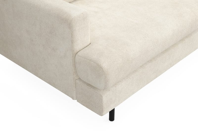 Menard Compact 4-sits Högervänd L-formad Schäslongsoffa i Sammet - Krämvit - Möbler - Vardagsrum - Soffor - Divansoffa & schäslong