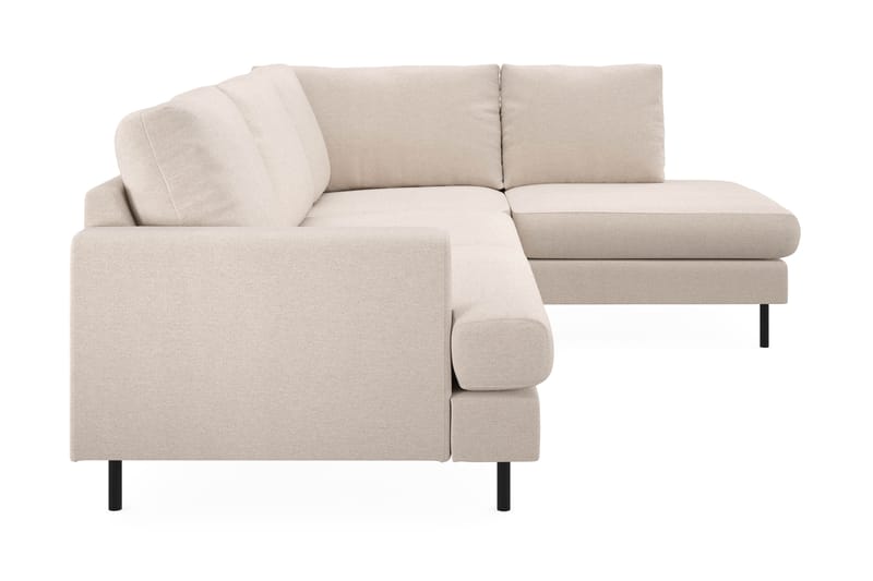 Menard Compact 4-sits Högervänd L-formad Schäslongsoffa i Tyg - Beige - Möbler - Vardagsrum - Soffor - Divansoffa & schäslong