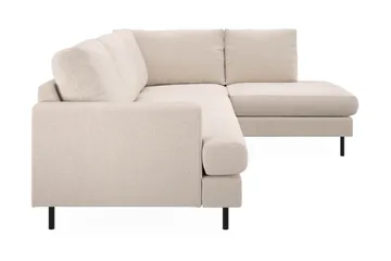 Menard Compact 4-sits Högervänd L-formad Schäslongsoffa i Tyg - Beige - Möbler - Vardagsrum - Soffor - Divansoffa & schäslong
