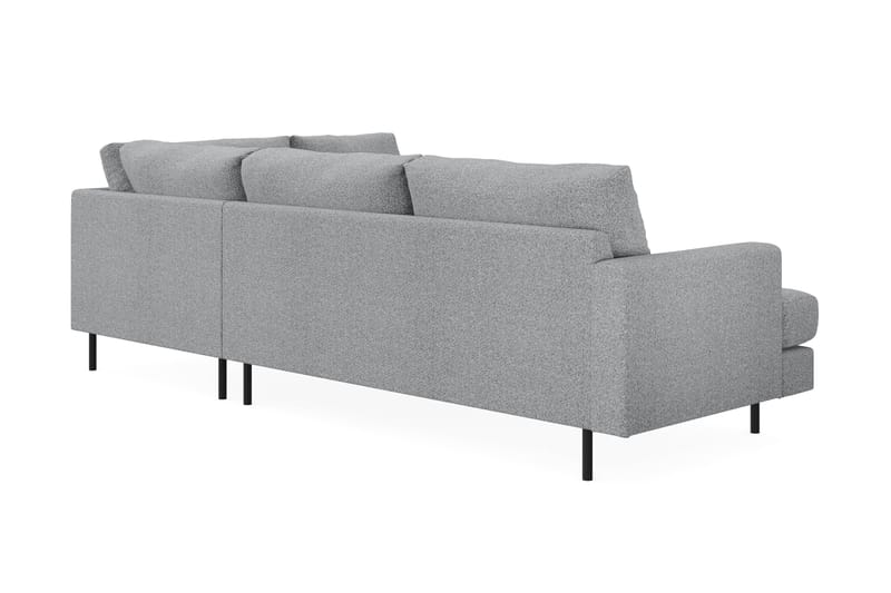 Menard Compact 4-sits Högervänd L-formad Schäslongsoffa i Tyg - Grå - Möbler - Vardagsrum - Soffor - Divansoffa & schäslong