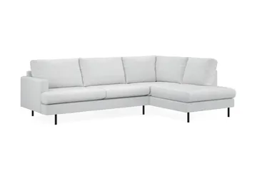 Menard Compact 4-sits Högervänd L-formad Schäslongsoffa i Tyg - Ljusgrå - Möbler - Vardagsrum - Soffor - Divansoffa & schäslong