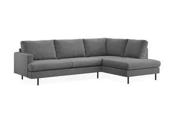 Menard Compact 4-sits Högervänd L-formad Schäslongsoffa i Tyg - Mörkgrå - Möbler - Vardagsrum - Soffor - Divansoffa & schäslong