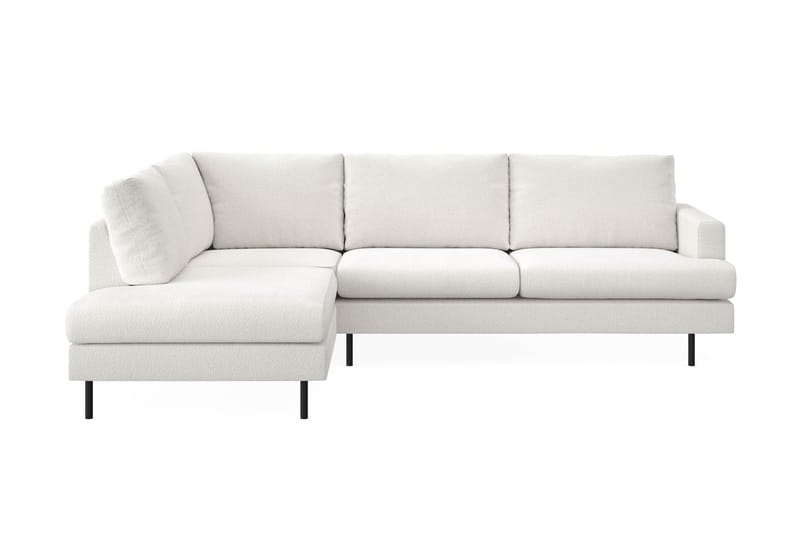 Menard Compact 4-sits Vänstervänd L-formad Schäslongsoffa i Bouclé - Vit - Möbler - Vardagsrum - Soffor - Divansoffa & schäslong