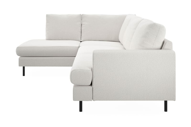 Menard Compact 4-sits Vänstervänd L-formad Schäslongsoffa i Bouclé - Vit - Möbler - Vardagsrum - Soffor - Divansoffa & schäslong