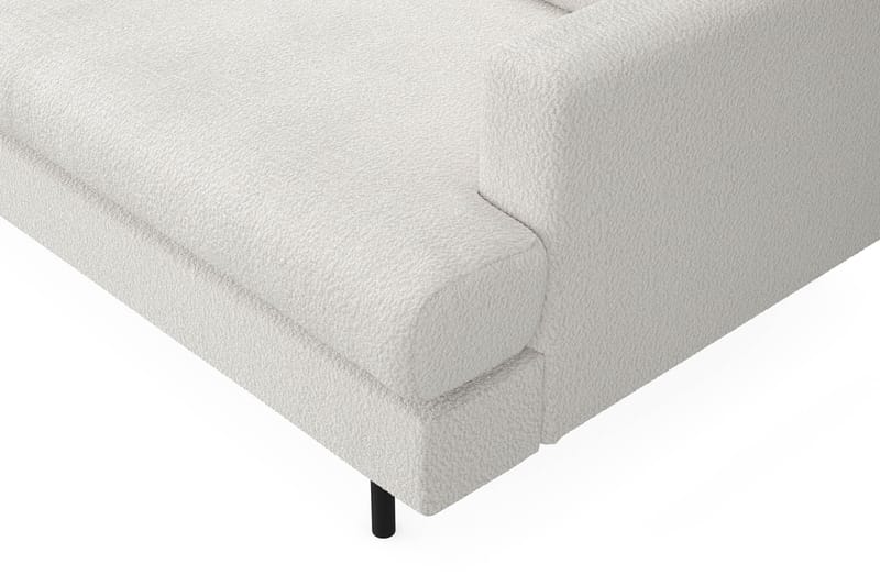 Menard Compact 4-sits Vänstervänd L-formad Schäslongsoffa i Bouclé - Vit - Möbler - Vardagsrum - Soffor - Divansoffa & schäslong