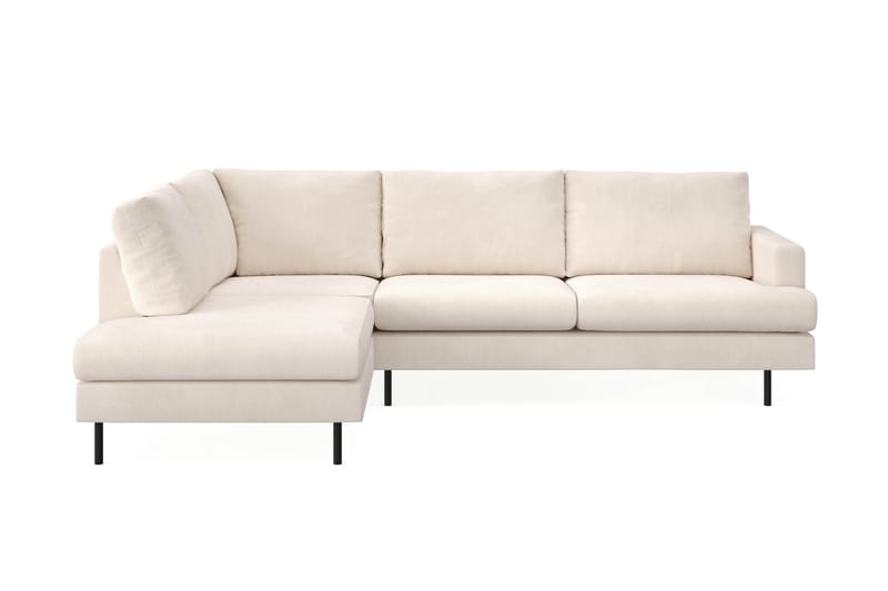 Menard Compact 4-sits Vänstervänd L-formad Schäslongsoffa i Manchester - Beige - Möbler - Vardagsrum - Soffor - Divansoffa & schäslong