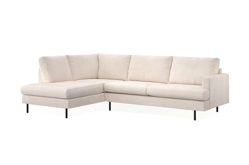 Menard Compact 4-sits Vänstervänd L-formad Schäslongsoffa i Manchester - Beige - Möbler - Vardagsrum - Soffor - Divansoffa & schäslong