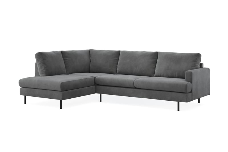 Menard Compact 4-sits Vänstervänd L-formad Schäslongsoffa i Manchester - Grå - Möbler - Vardagsrum - Soffor - Divansoffa & schäslong