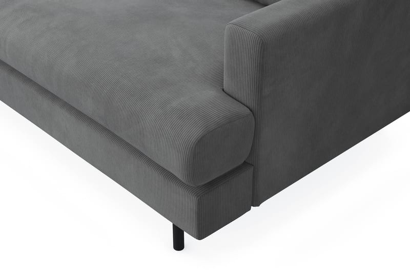 Menard Compact 4-sits Vänstervänd L-formad Schäslongsoffa i Manchester - Grå - Möbler - Vardagsrum - Soffor - Divansoffa & schäslong