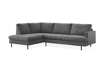 Menard Compact 4-sits Vänstervänd L-formad Schäslongsoffa i Manchester - Grå - Möbler - Vardagsrum - Soffor - Divansoffa & schäslong