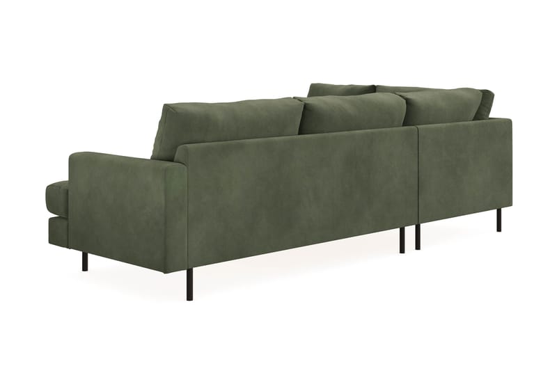 Menard Compact 4-sits Vänstervänd L-formad Schäslongsoffa i Manchester - Grön - Möbler - Vardagsrum - Soffor - Divansoffa & schäslong