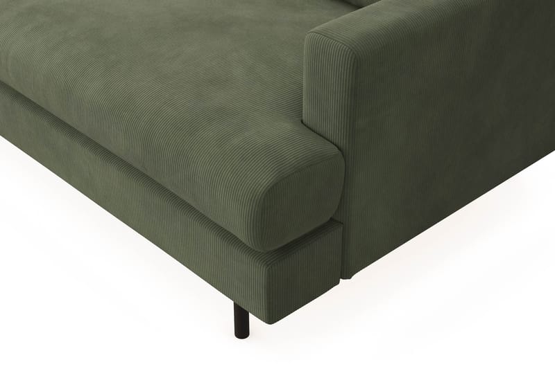 Menard Compact 4-sits Vänstervänd L-formad Schäslongsoffa i Manchester - Grön - Möbler - Vardagsrum - Soffor - Divansoffa & schäslong