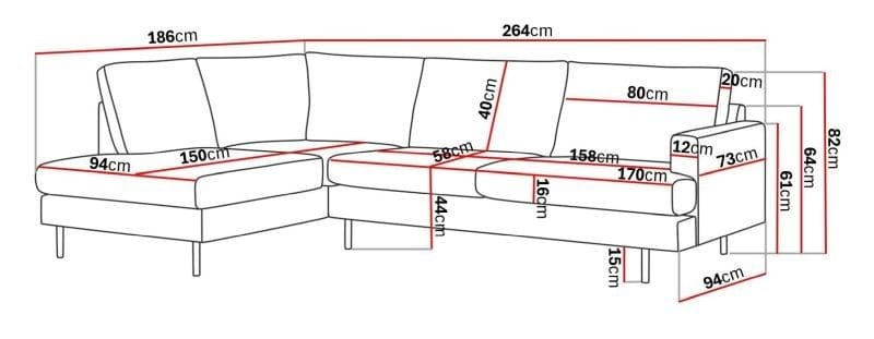 Menard Compact 4-sits Vänstervänd L-formad Schäslongsoffa i Manchester - Grön - Möbler - Vardagsrum - Soffor - Divansoffa & schäslong