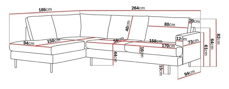 Menard Compact 4-sits Vänstervänd L-formad Schäslongsoffa i Manchester - Mörkgrå - Möbler - Vardagsrum - Soffor - Divansoffa & schäslong