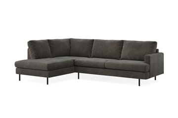 Menard Compact 4-sits Vänstervänd L-formad Schäslongsoffa i Manchester - Mörkgrå - Möbler - Vardagsrum - Soffor - Divansoffa & schäslong