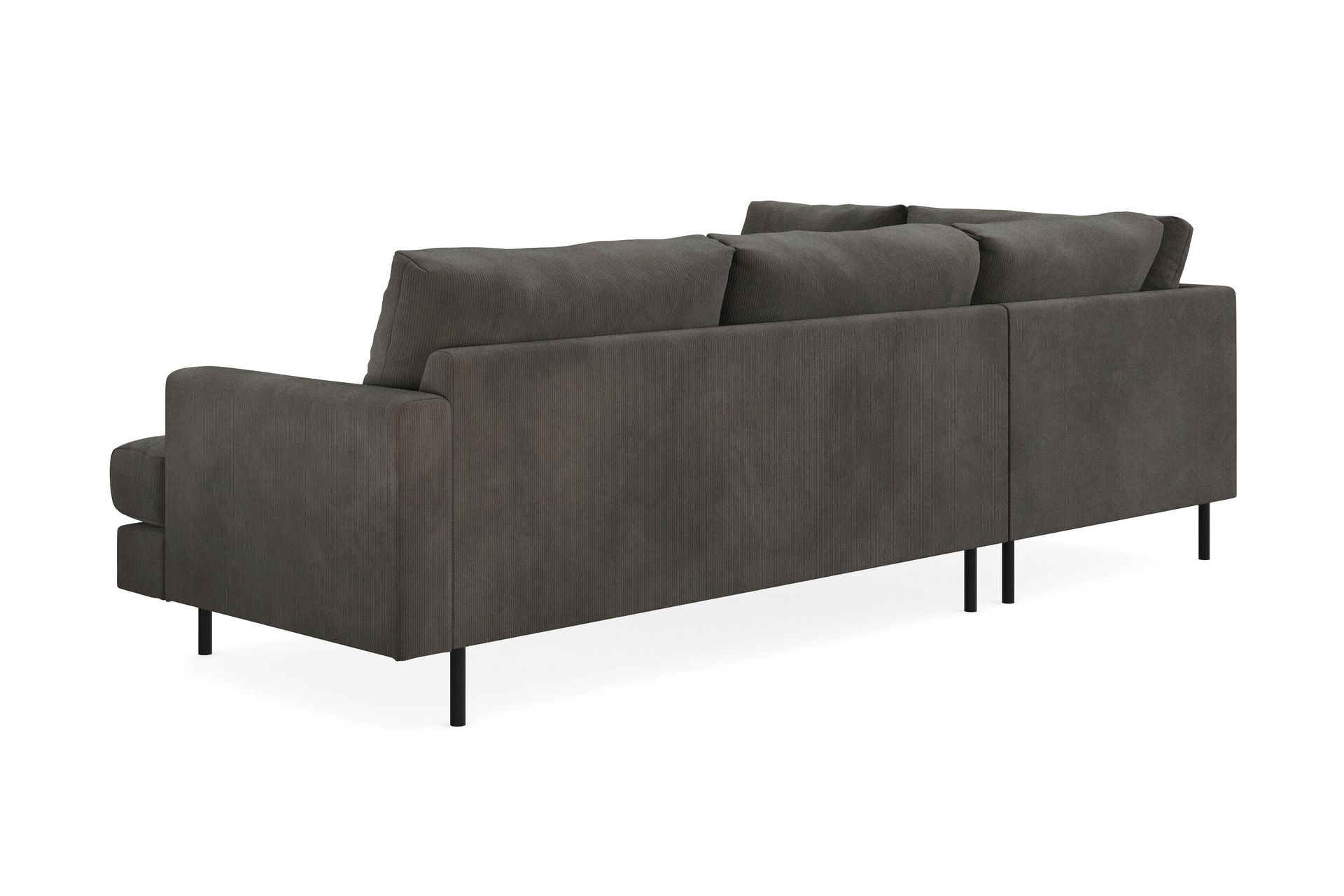 Menard Compact 4-sits Vänstervänd L-formad Schäslongsoffa i Manchester - Mörkgrå - Möbler - Vardagsrum - Soffor - Divansoffa & schäslong