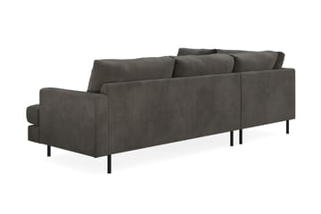 Menard Compact 4-sits Vänstervänd L-formad Schäslongsoffa i Manchester - Mörkgrå - Möbler - Vardagsrum - Soffor - Divansoffa & schäslong