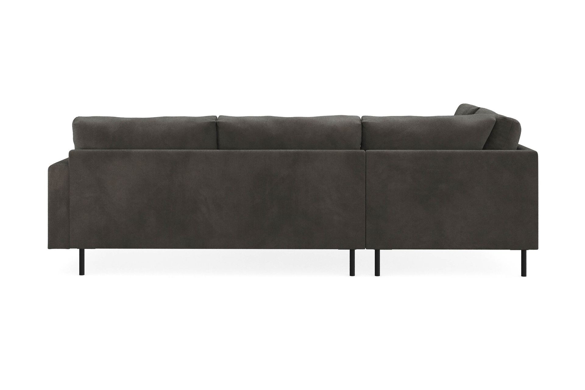 Menard Compact 4-sits Vänstervänd L-formad Schäslongsoffa i Manchester - Mörkgrå - Möbler - Vardagsrum - Soffor - Divansoffa & schäslong