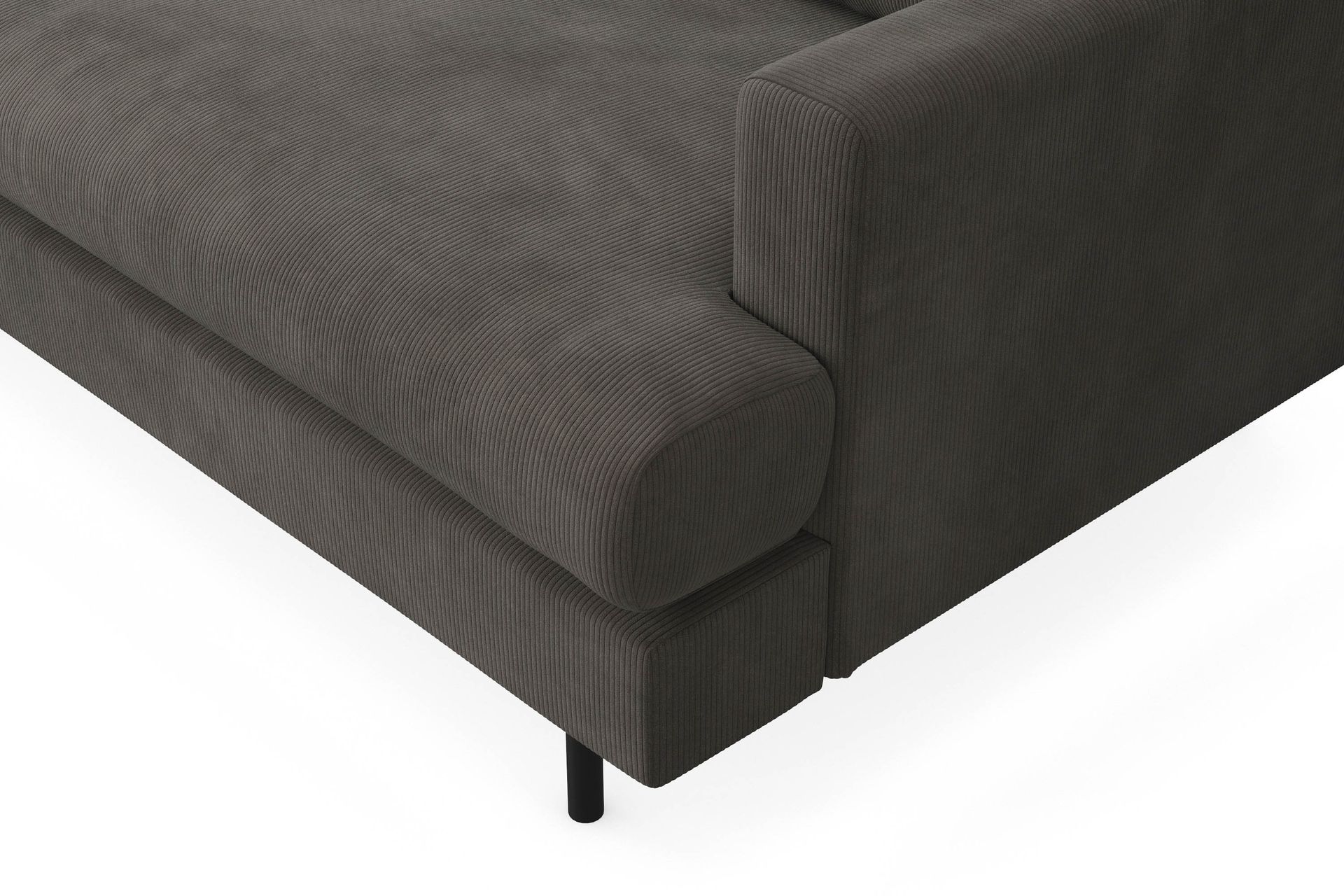 Menard Compact 4-sits Vänstervänd L-formad Schäslongsoffa i Manchester - Mörkgrå - Möbler - Vardagsrum - Soffor - Divansoffa & schäslong
