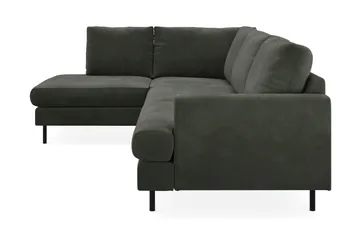 Menard Compact 4-sits Vänstervänd L-formad Schäslongsoffa i Manchester - Mörkgrön - Möbler - Vardagsrum - Soffor - Divansoffa & schäslong
