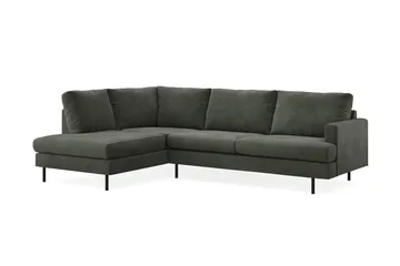 Menard Compact 4-sits Vänstervänd L-formad Schäslongsoffa i Manchester - Mörkgrön - Möbler - Vardagsrum - Soffor - Divansoffa & schäslong